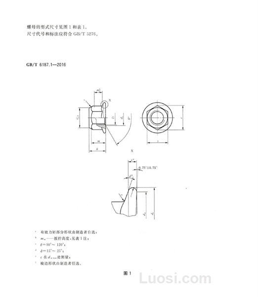 GB/T 6187.1-2016 2型全金属六角法兰面锁紧螺母